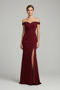 VESTIDO LARGO VINO CON LENTEJUELAS