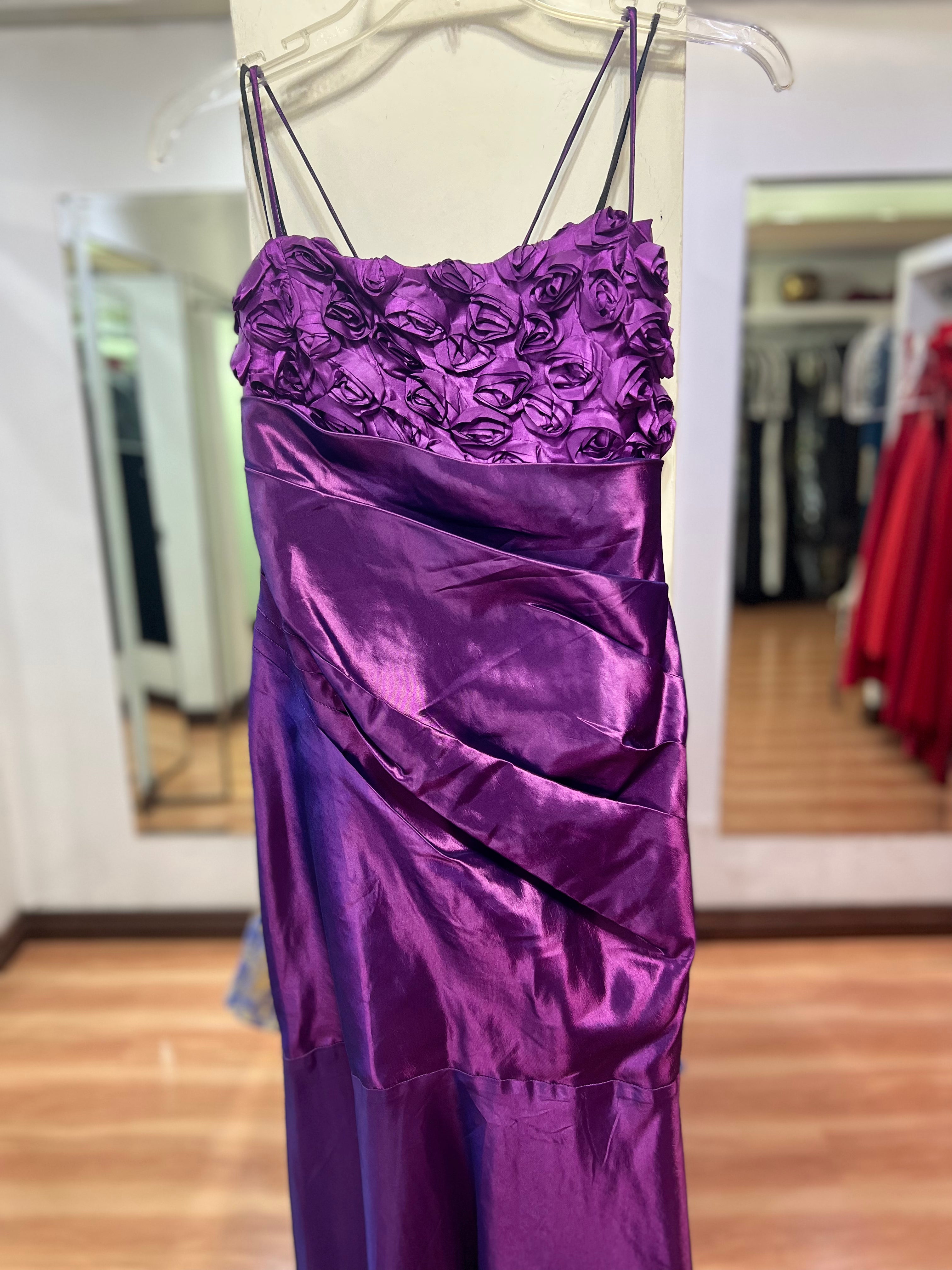VESTIDO LARGO MORADO FLORES