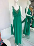 VESTIDO LARGO VERDE PEDRERÍA