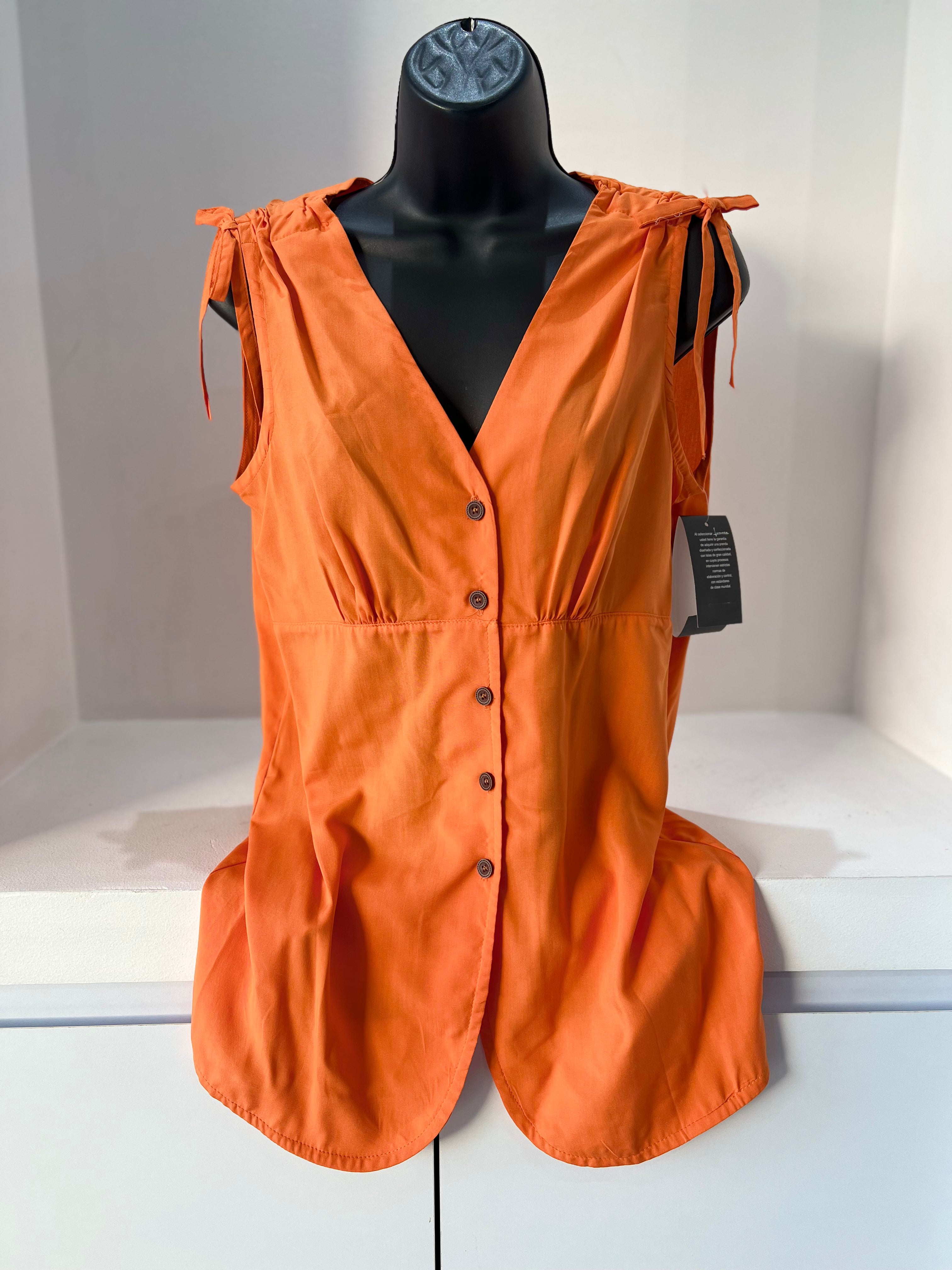 BLUSA NARANJA/NEGRA