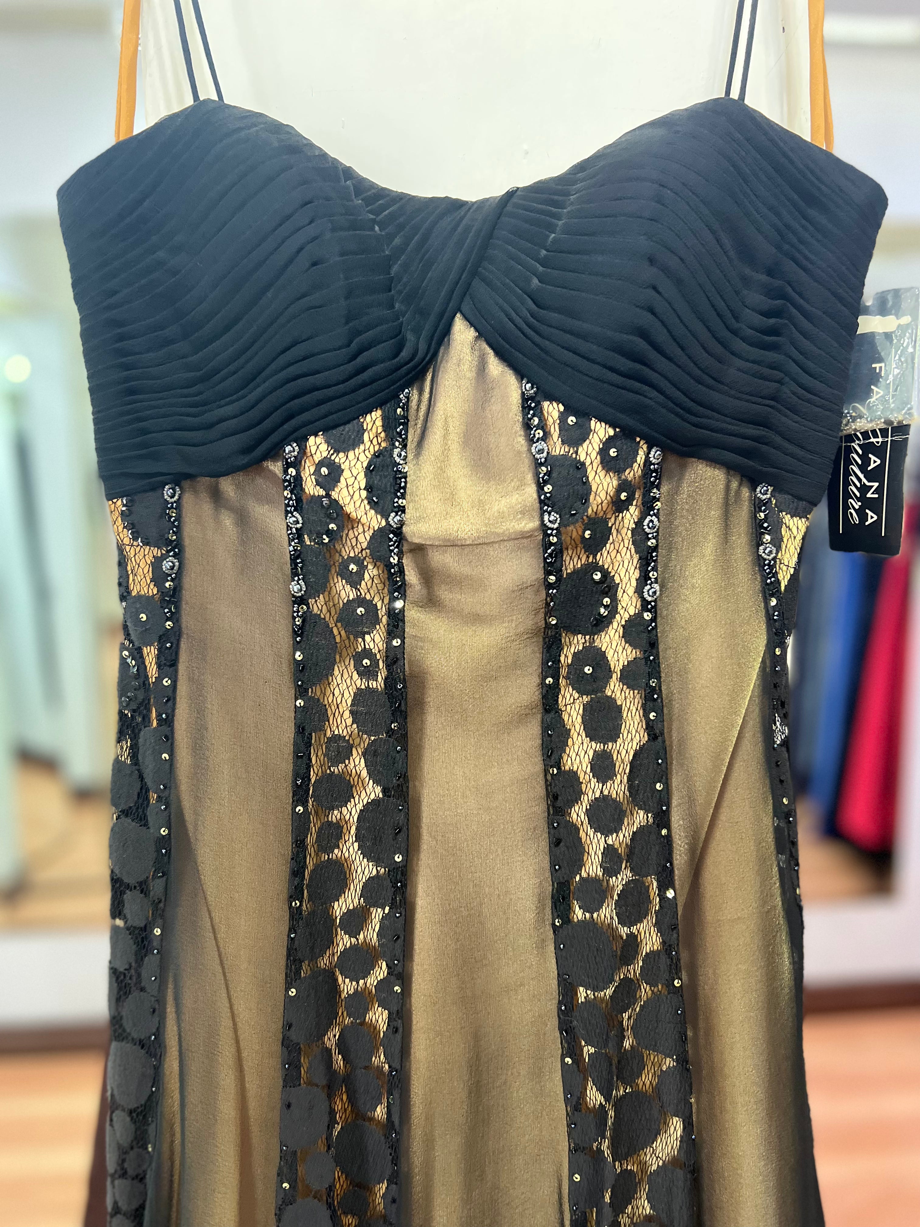 VESTIDO NEGRO Y AMARILLO