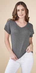 BLUSA GRIS ESTAMPADA
