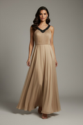 VESTIDO LARGO BEIGE HALTER 13348