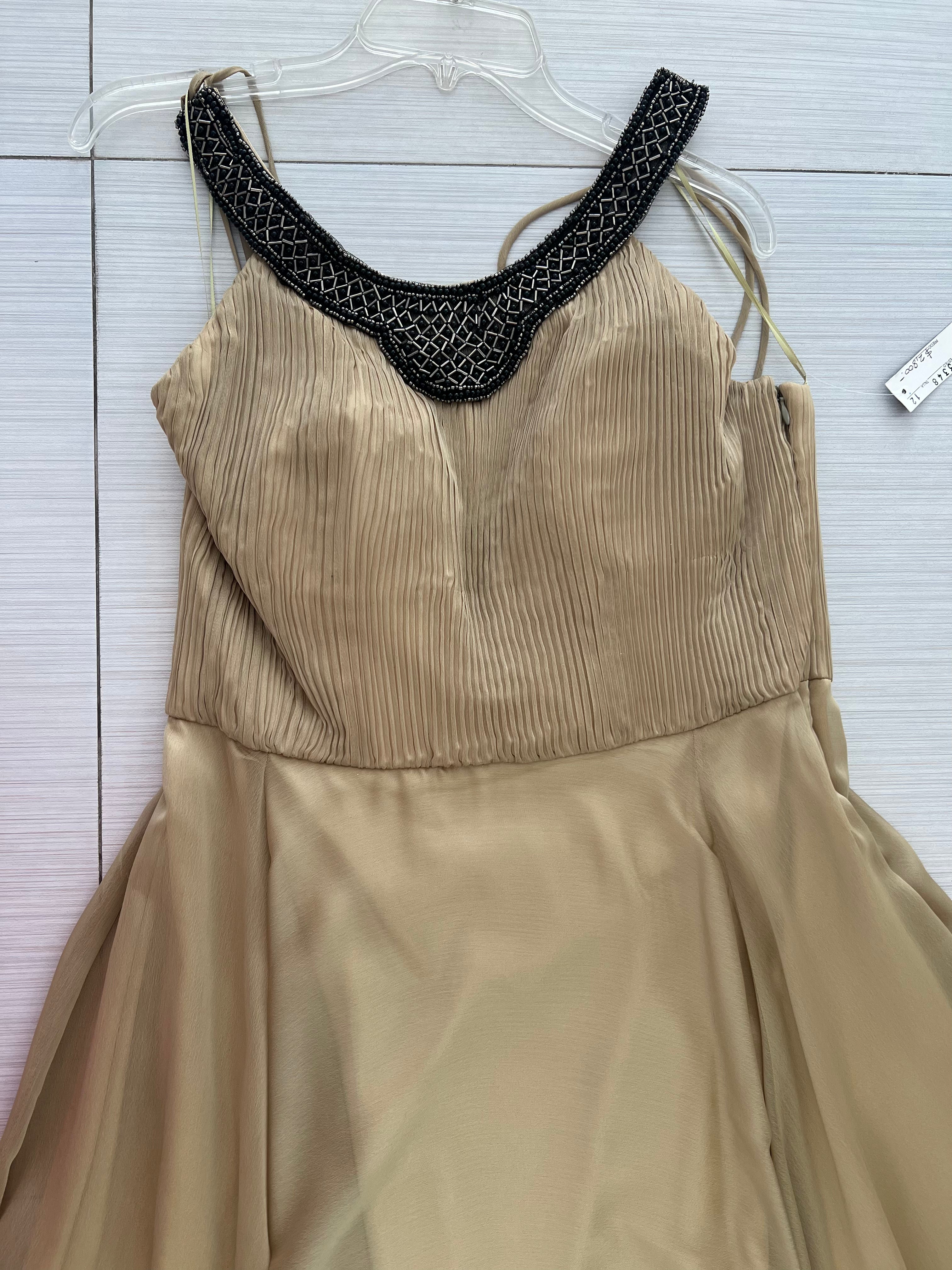 VESTIDO LARGO BEIGE HALTER