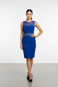 VESTIDO CORTO AZUL ENCAJE