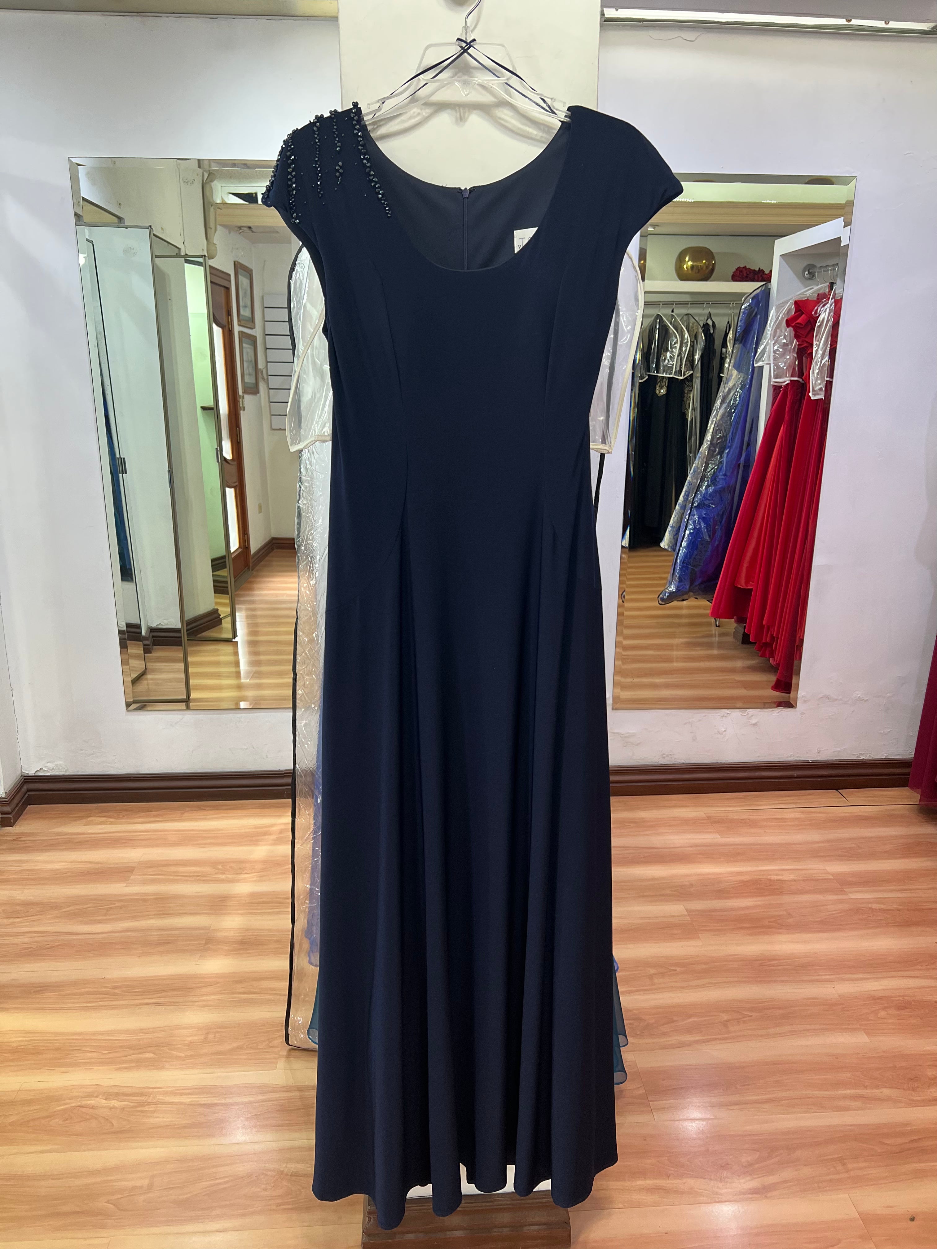 VESTIDO LARGO AZUL MARINO