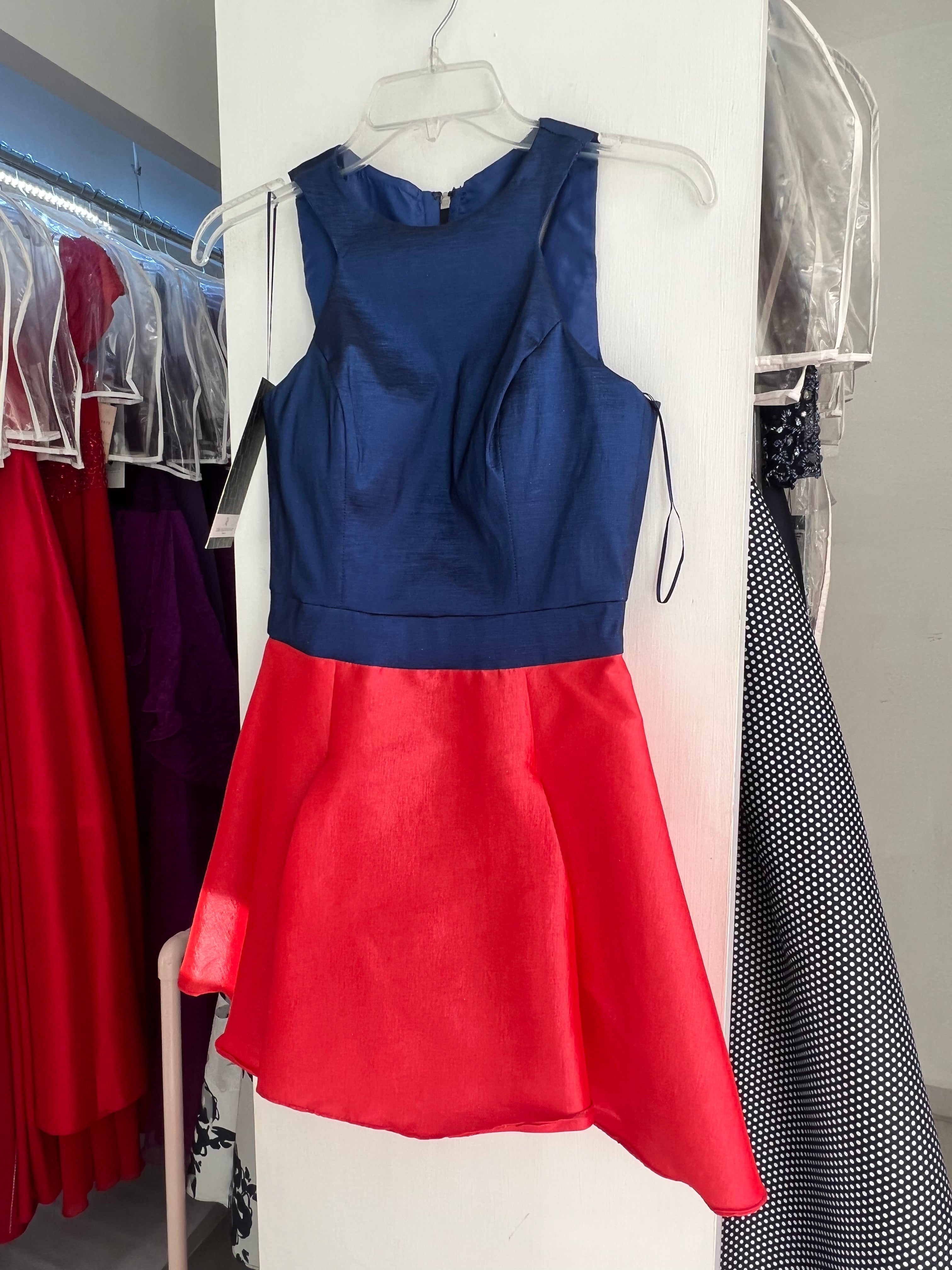 VESTIDO AZUL/NARANJA