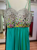 VESTIDO LARGO AQUA BORDADO