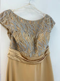 VESTIDO LARGO ORO ENCAJE