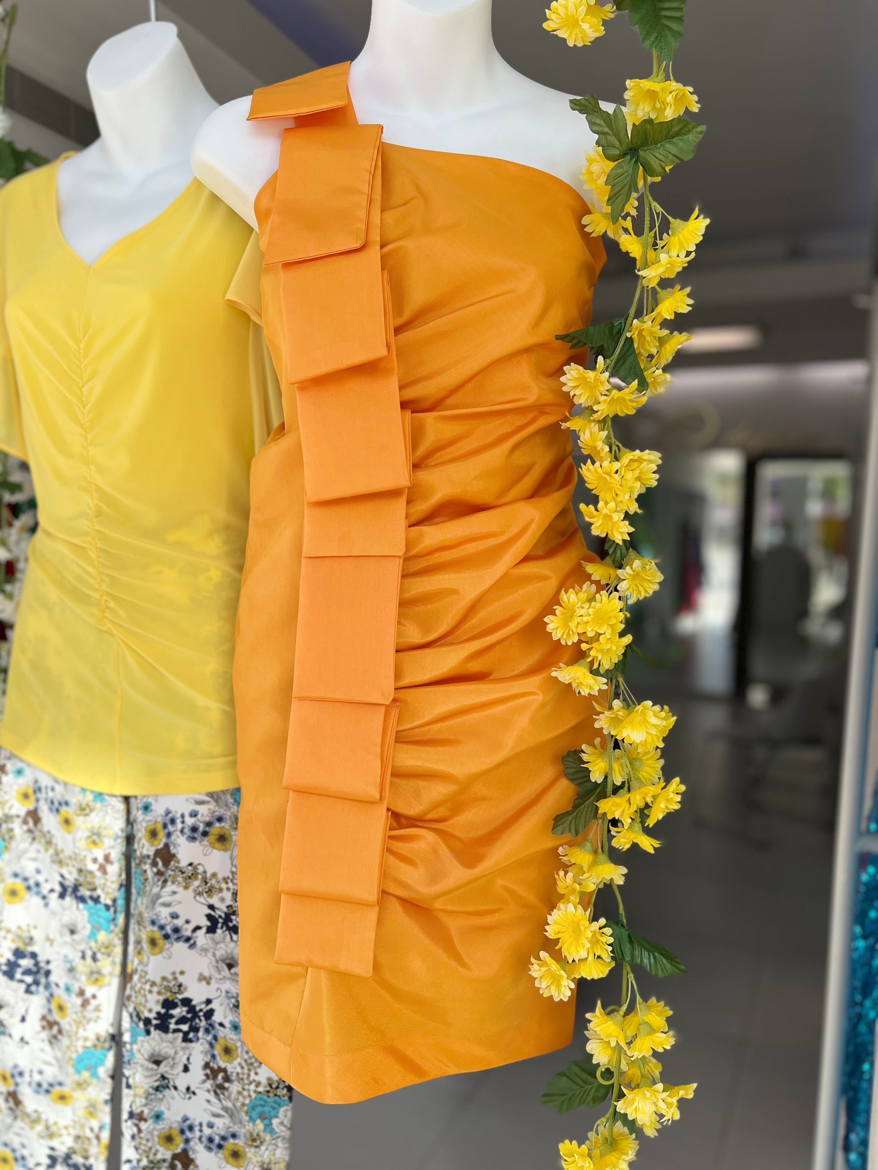 VESTIDO CORTO AMARILLO