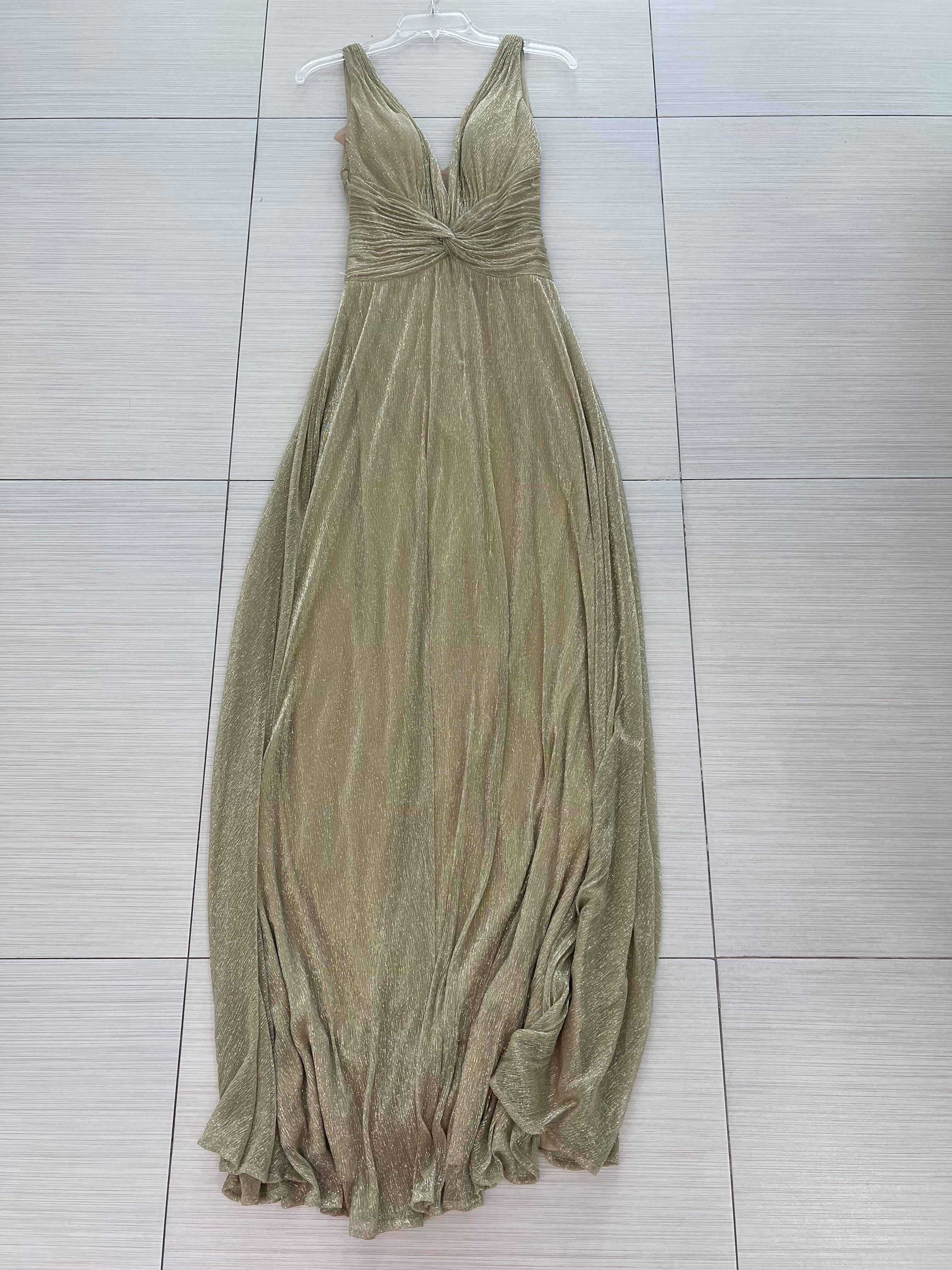 VESTIDO LARGO ORO DORADO
