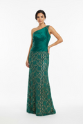VESTIDO LARGO VERDE ENCAJE 403
