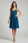 VESTIDO AQUA LENTEJUELAS