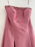 VESTIDO LARGO ROSA STRAPLESS