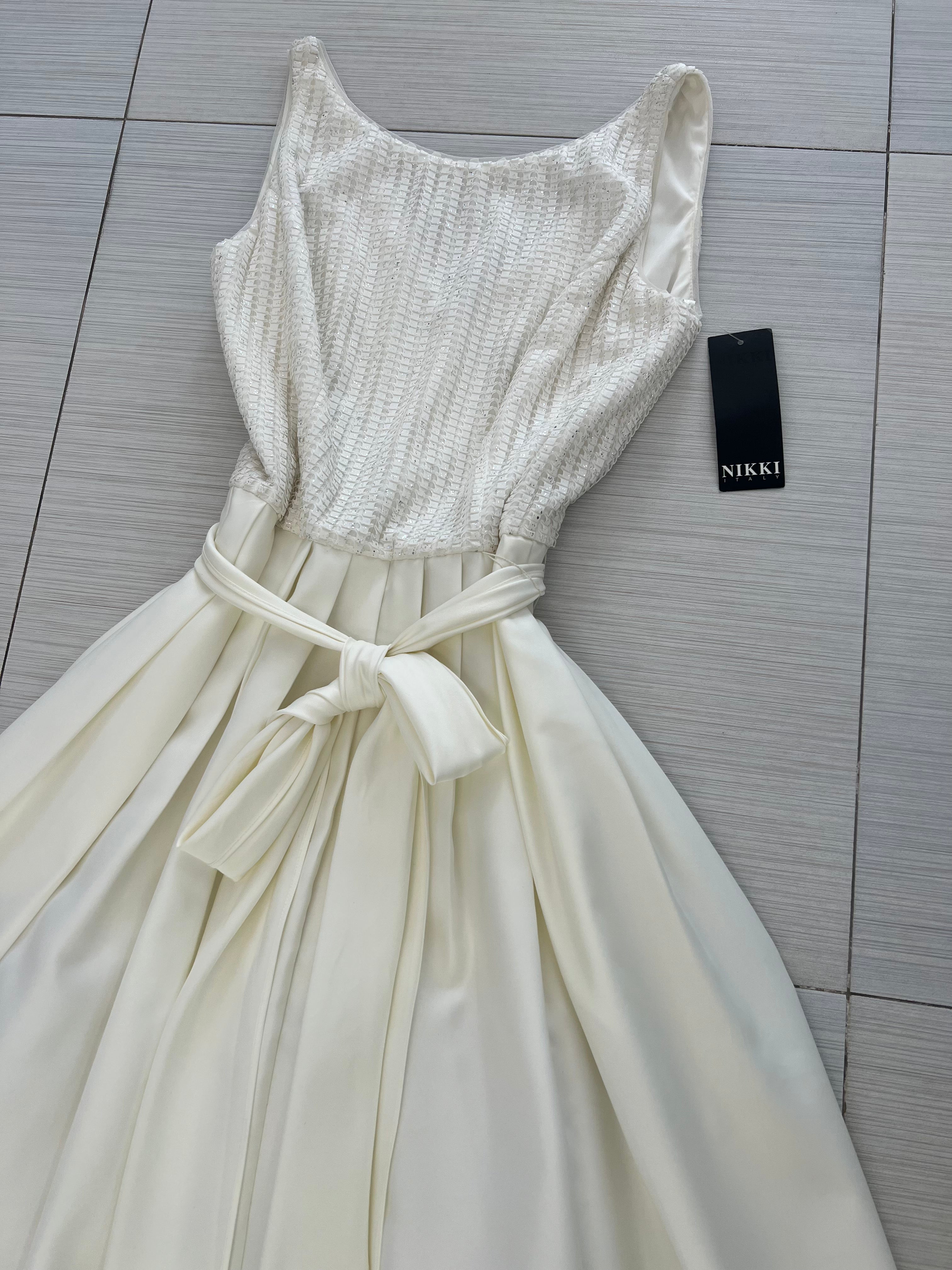 VESTIDO CORTO LARGO BLANCO