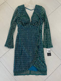 VESTIDO AQUA/PLATEADO