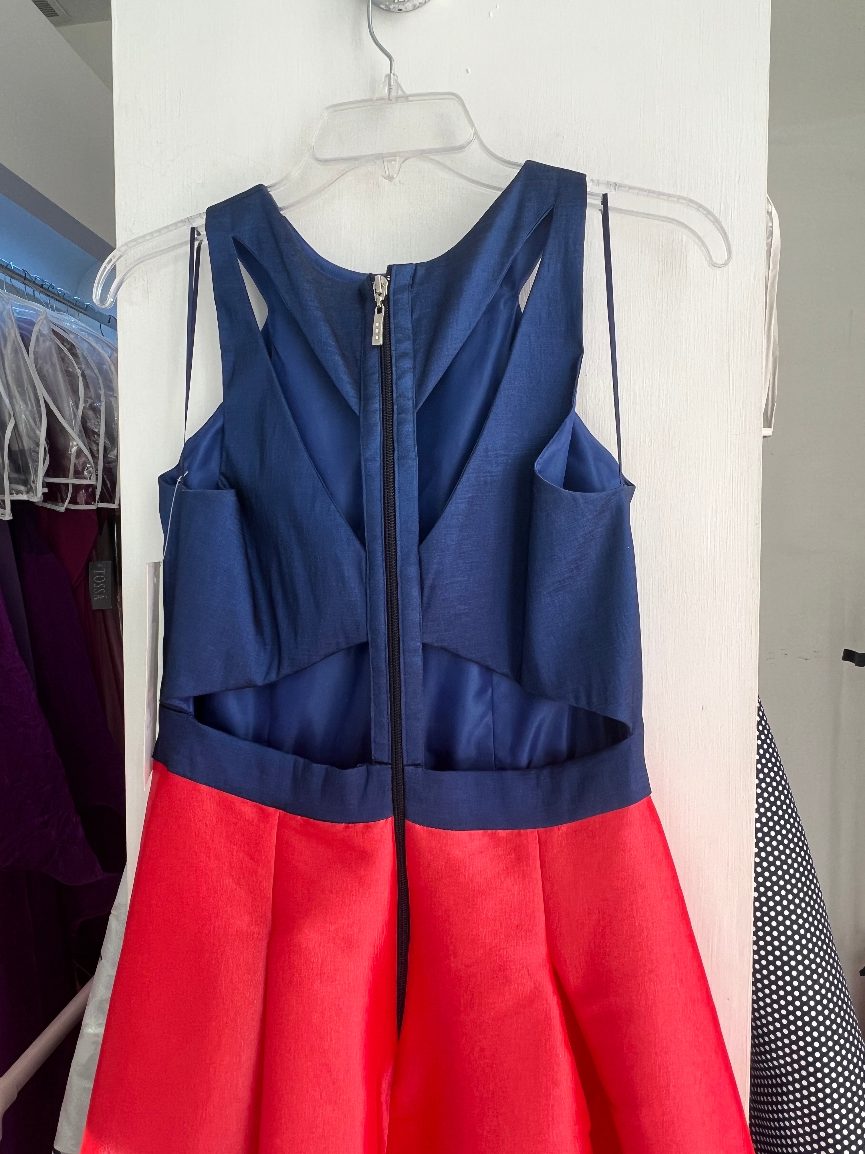 VESTIDO AZUL/NARANJA