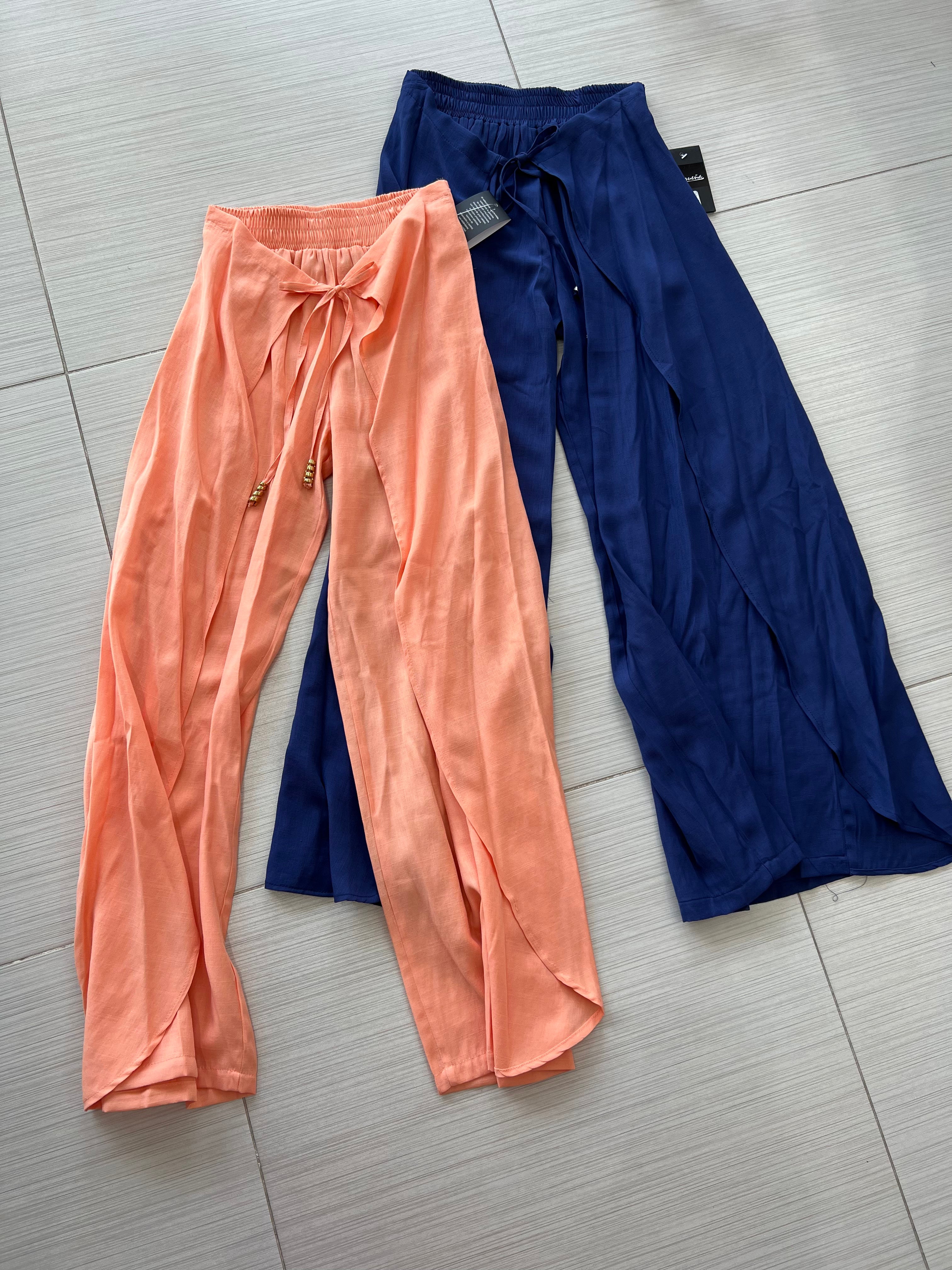 PANTALÓN AZUL MARINO/MELÓN