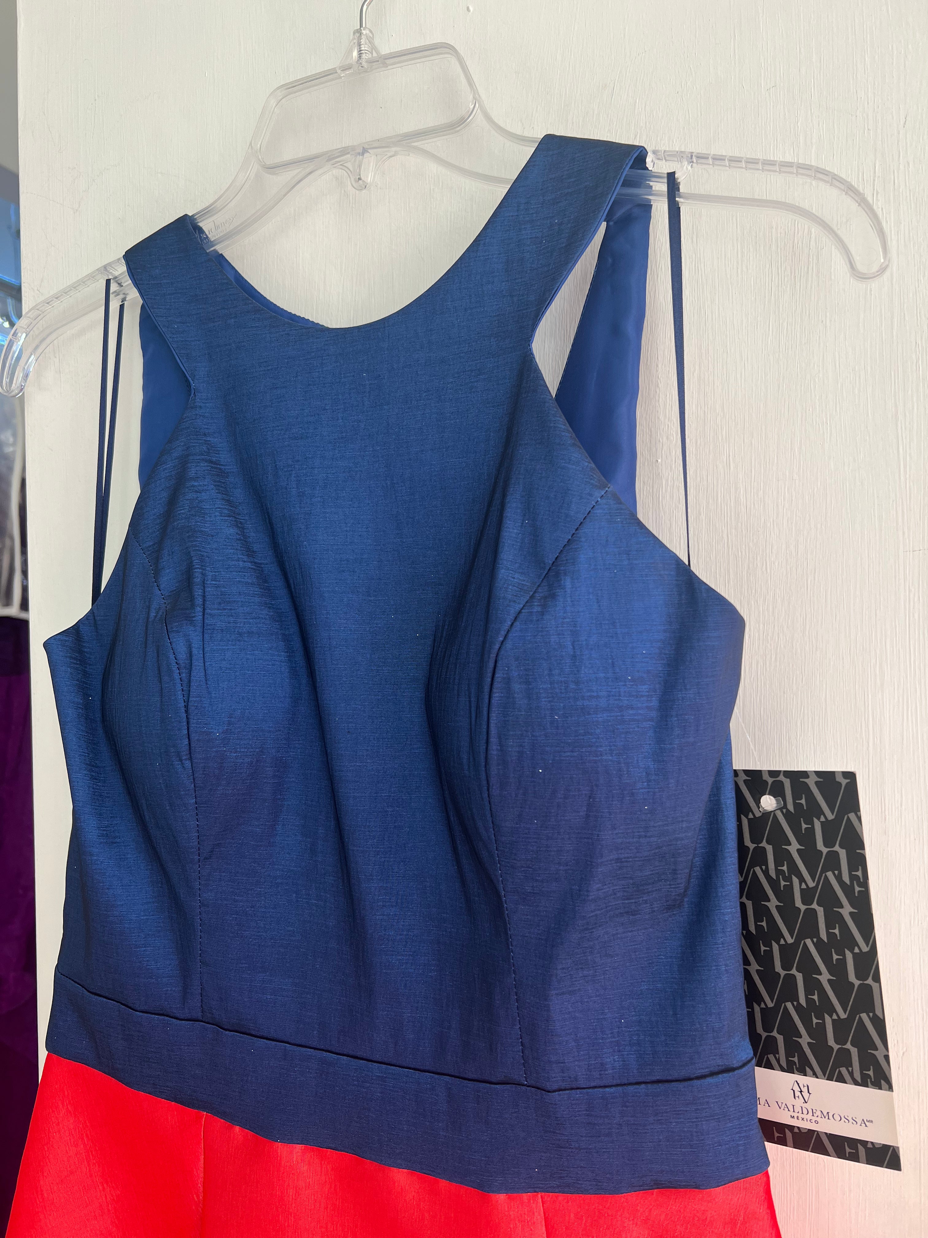 VESTIDO AZUL/NARANJA