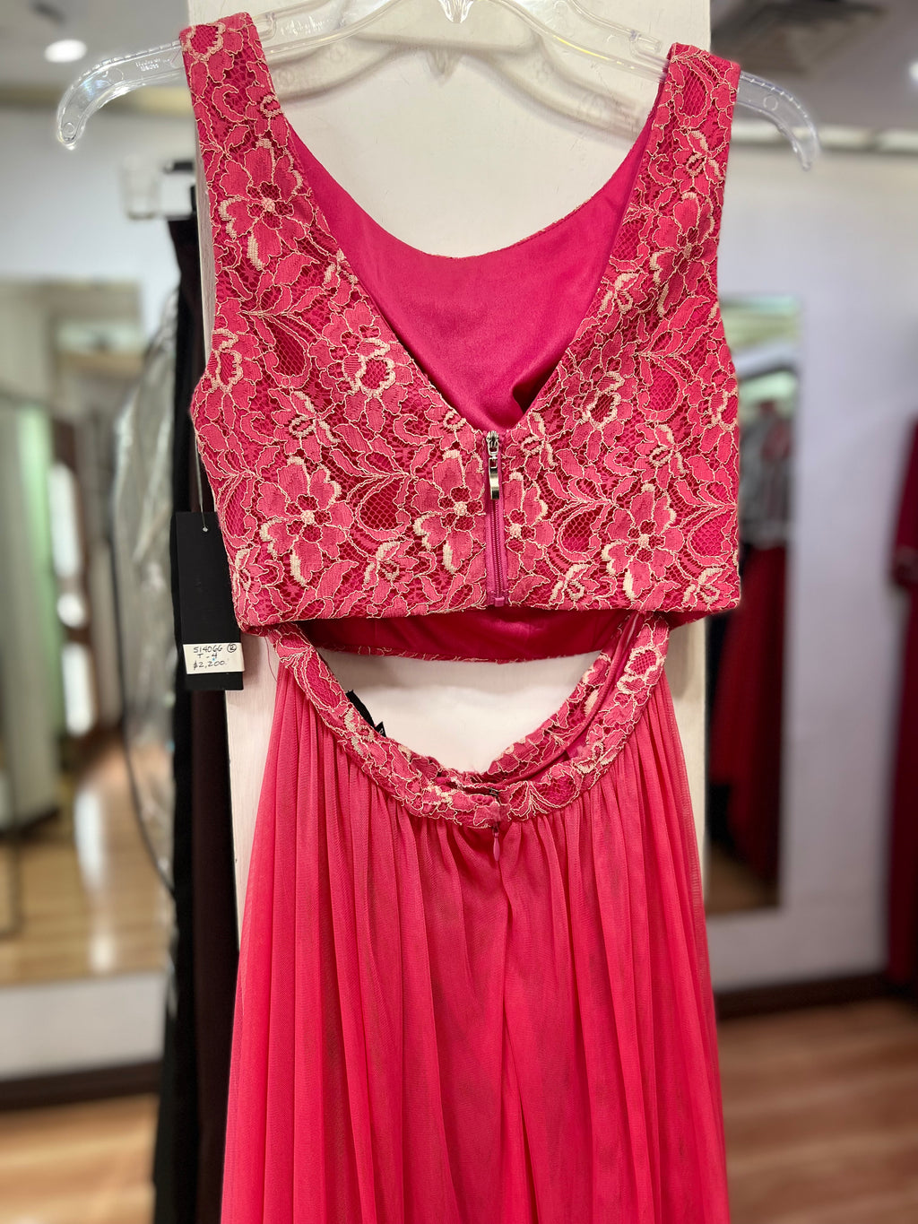 VESTIDO LARGO CORAL TOP Y FALDA