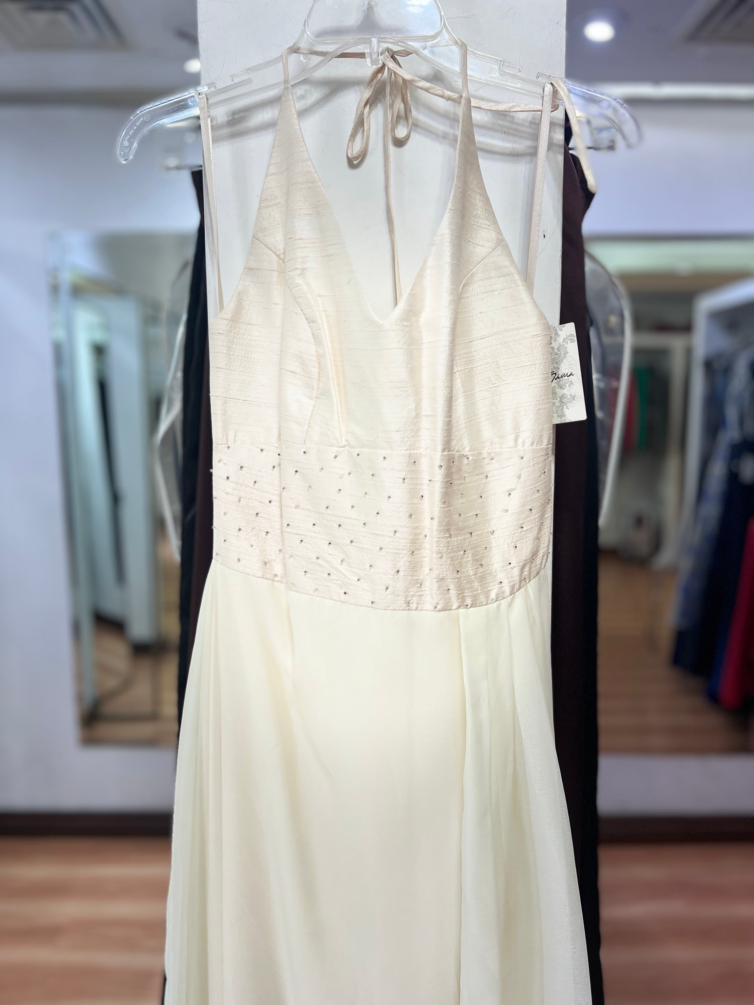 VESTIDO LARGO BLANCO HALTER