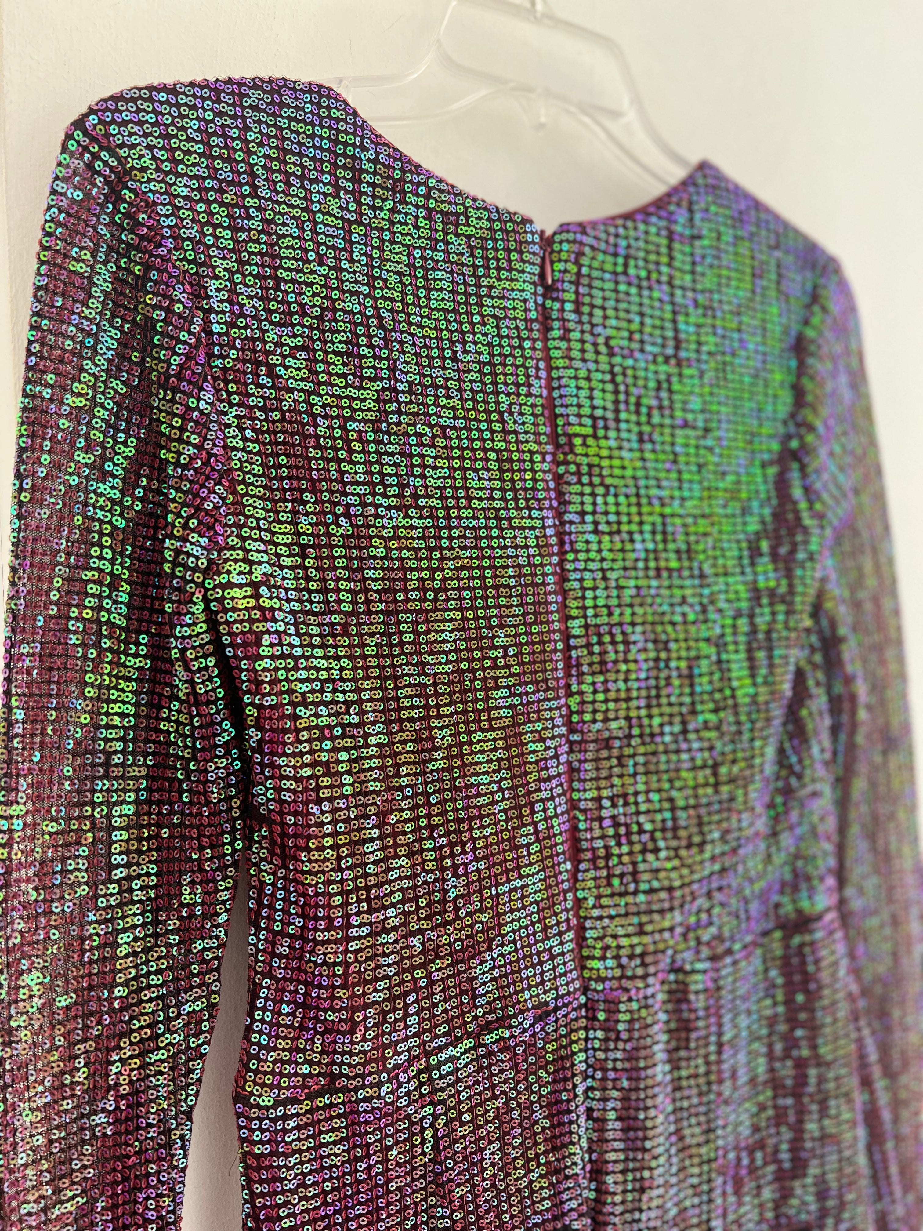 VESTIDO LARGO VINO LENTEJUELAS
