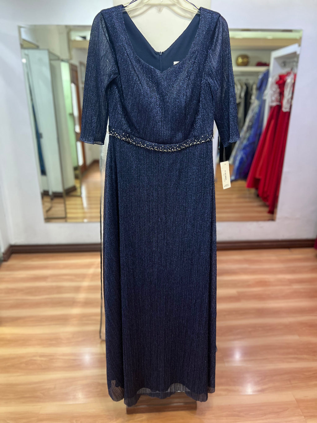 VESTIDO LARGO AZUL MARINO