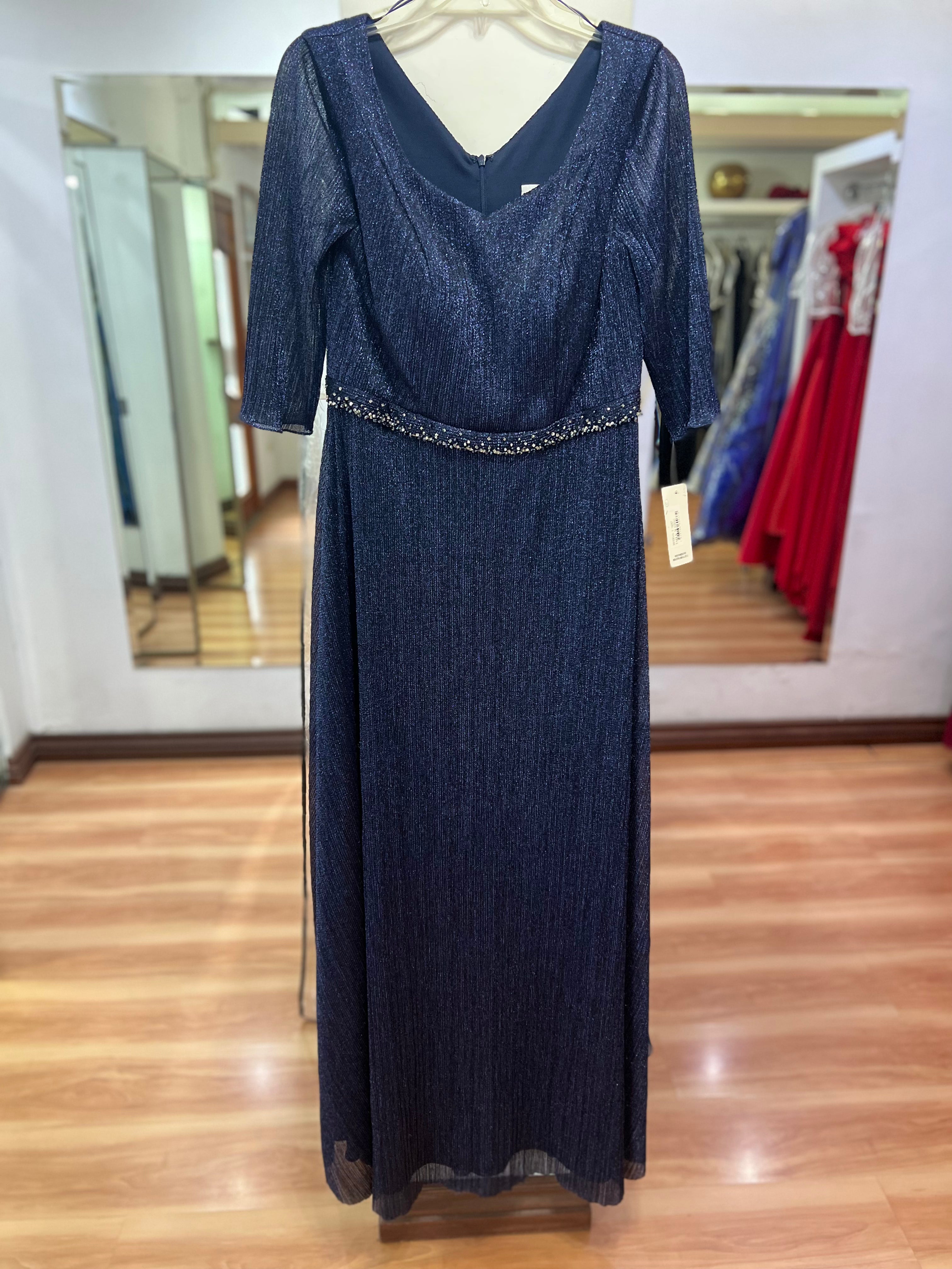 VESTIDO LARGO AZUL MARINO