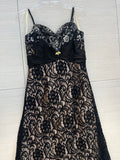 VESTIDO LARGO NEGRO ENCAJE