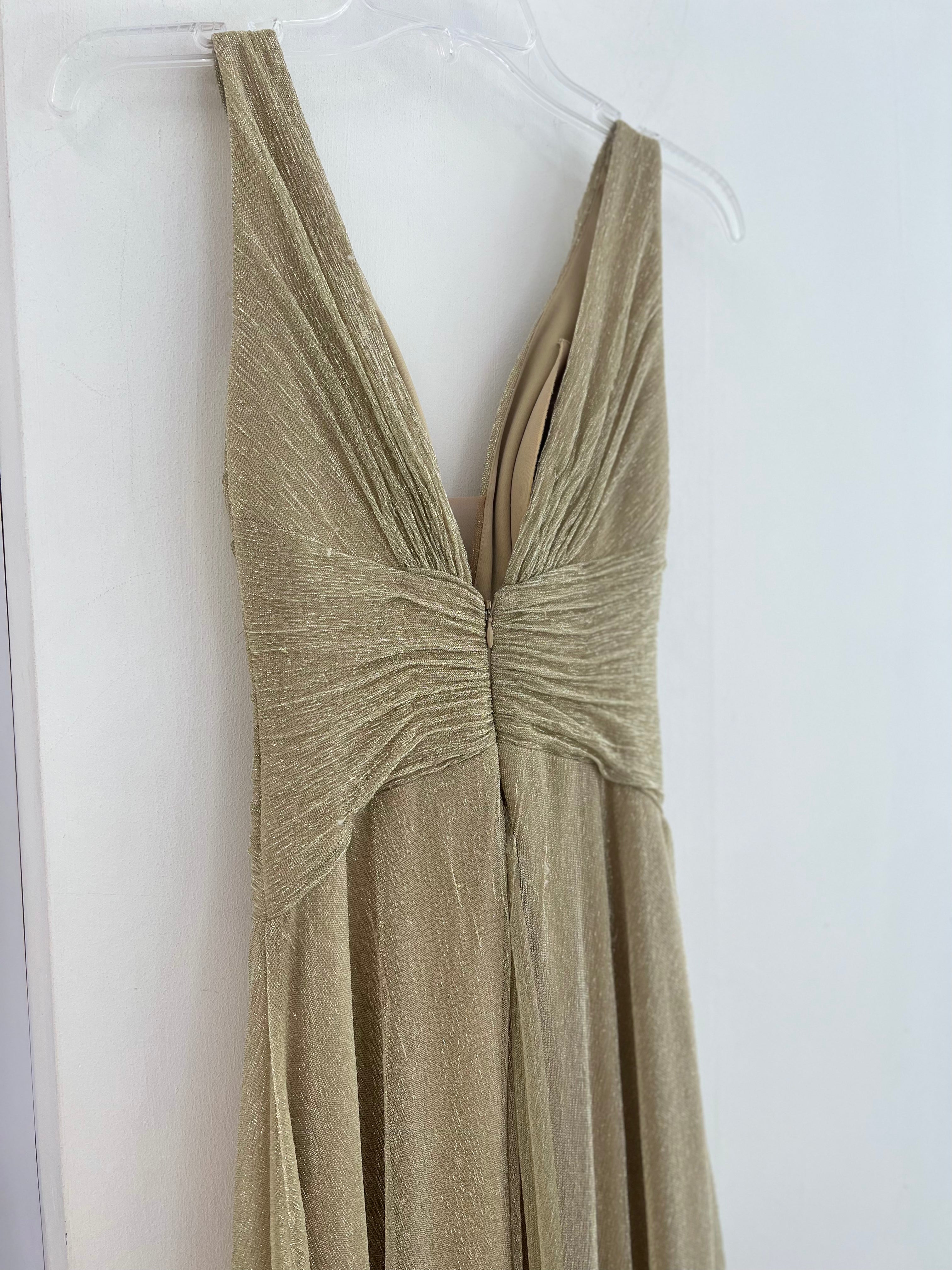VESTIDO LARGO ORO DORADO
