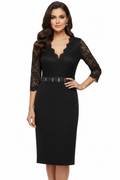 VESTIDO CORTO NEGRO ENCAJE