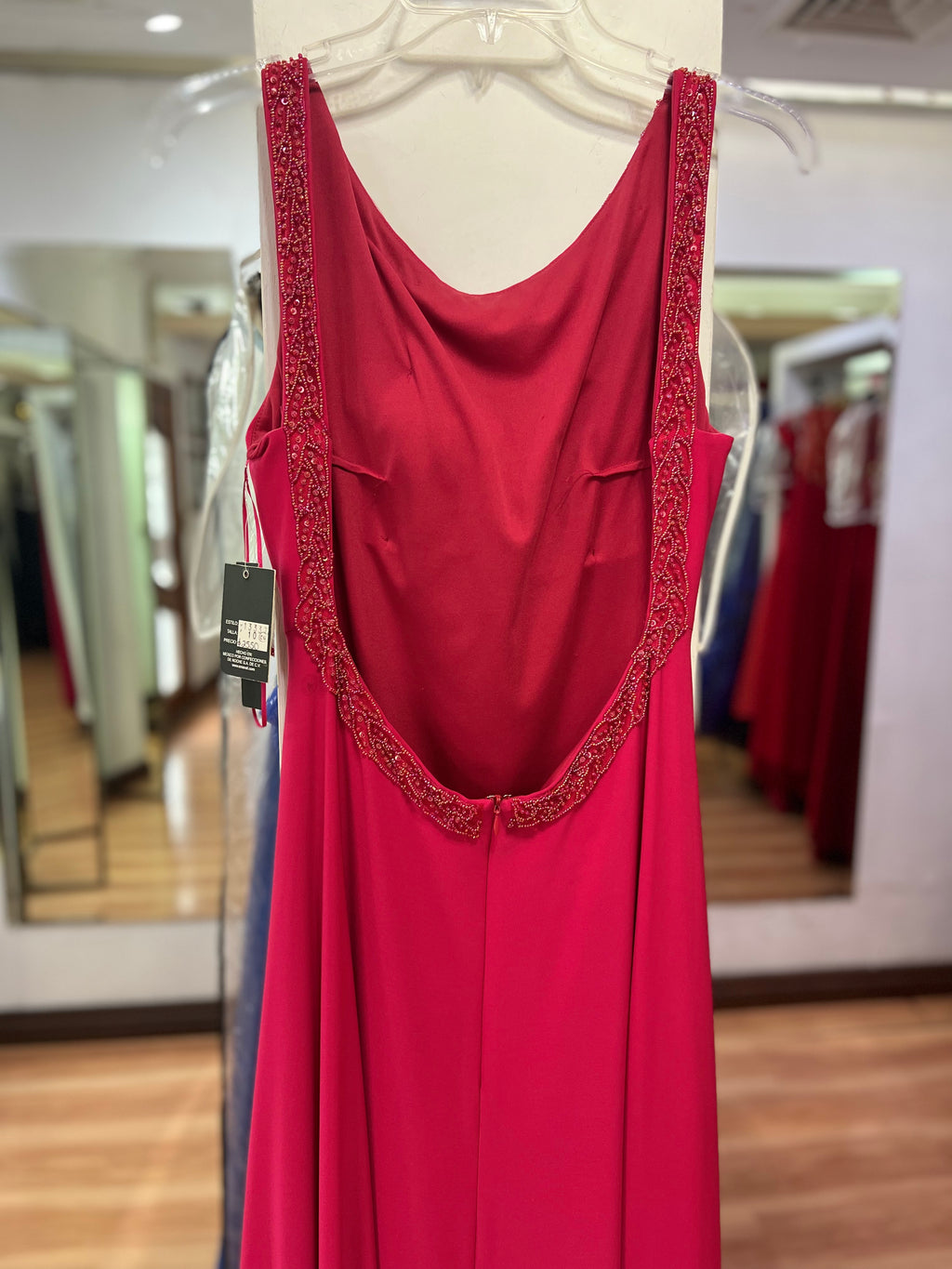 VESTIDO LARGO ROSA ESCOTE ESPALDA