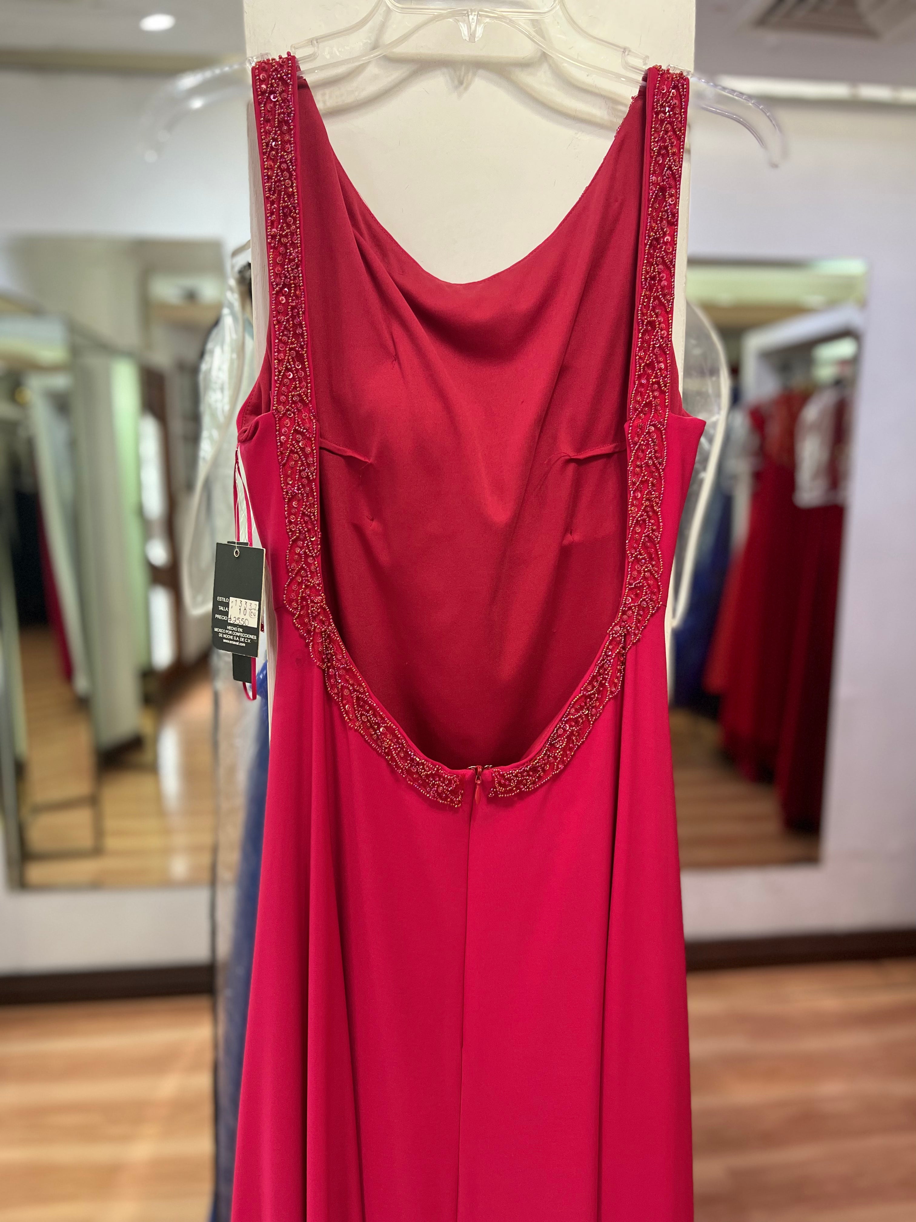 VESTIDO LARGO ROSA ESCOTE ESPALDA