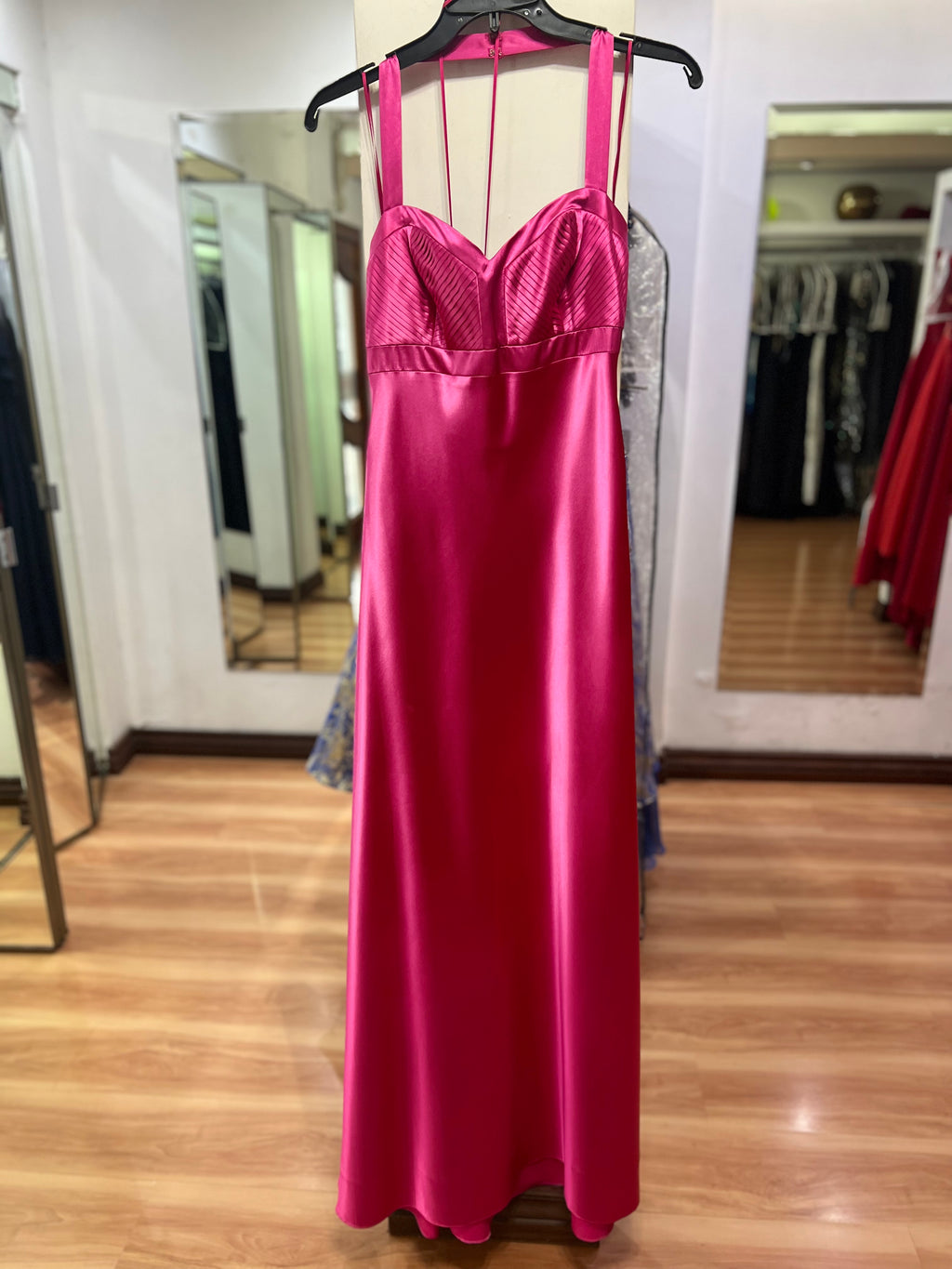 VESTIDO LARGO ROSA HALTER