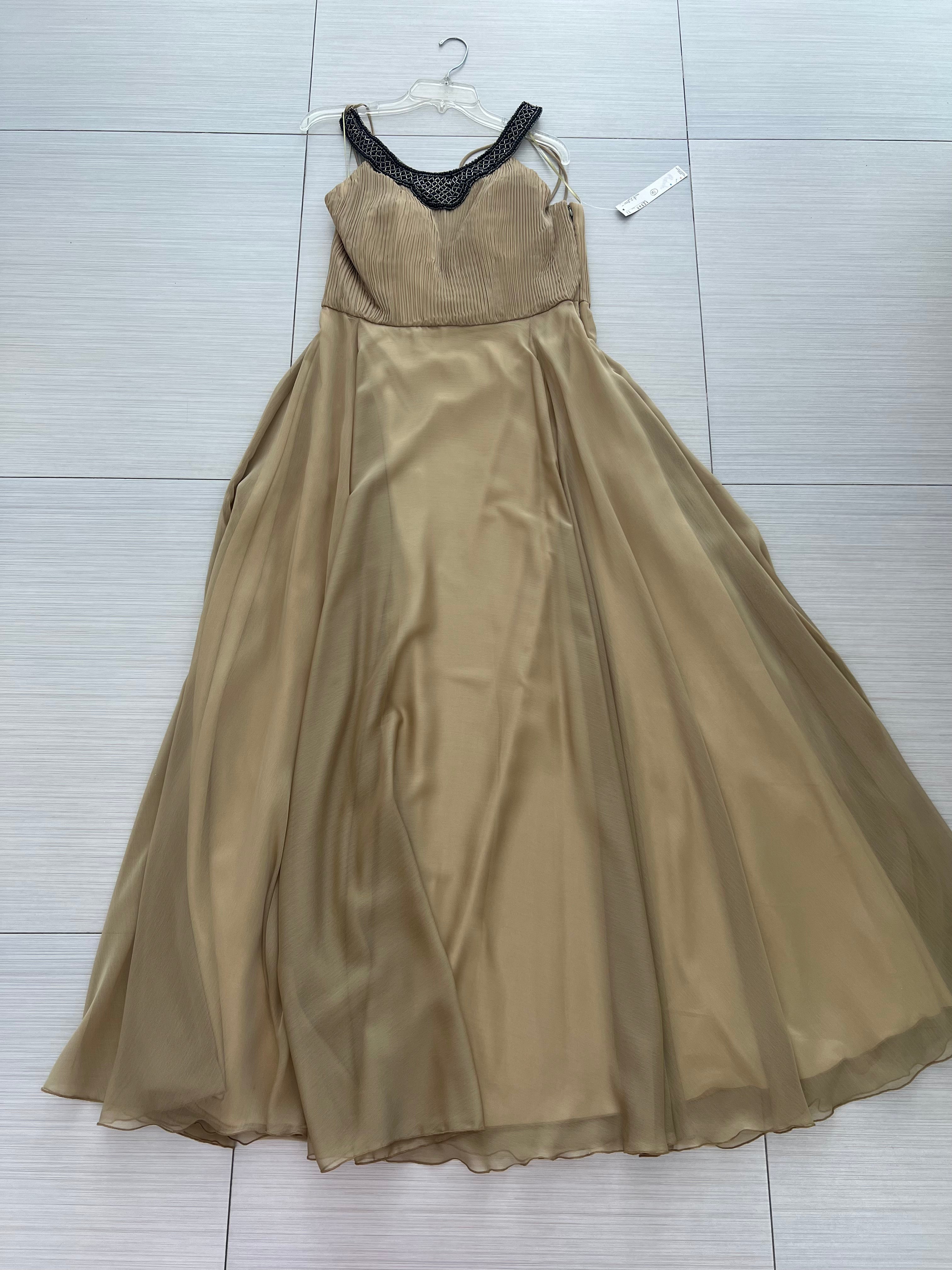 VESTIDO LARGO BEIGE HALTER