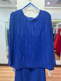 VESTIDO LARGO AZUL BORDADO