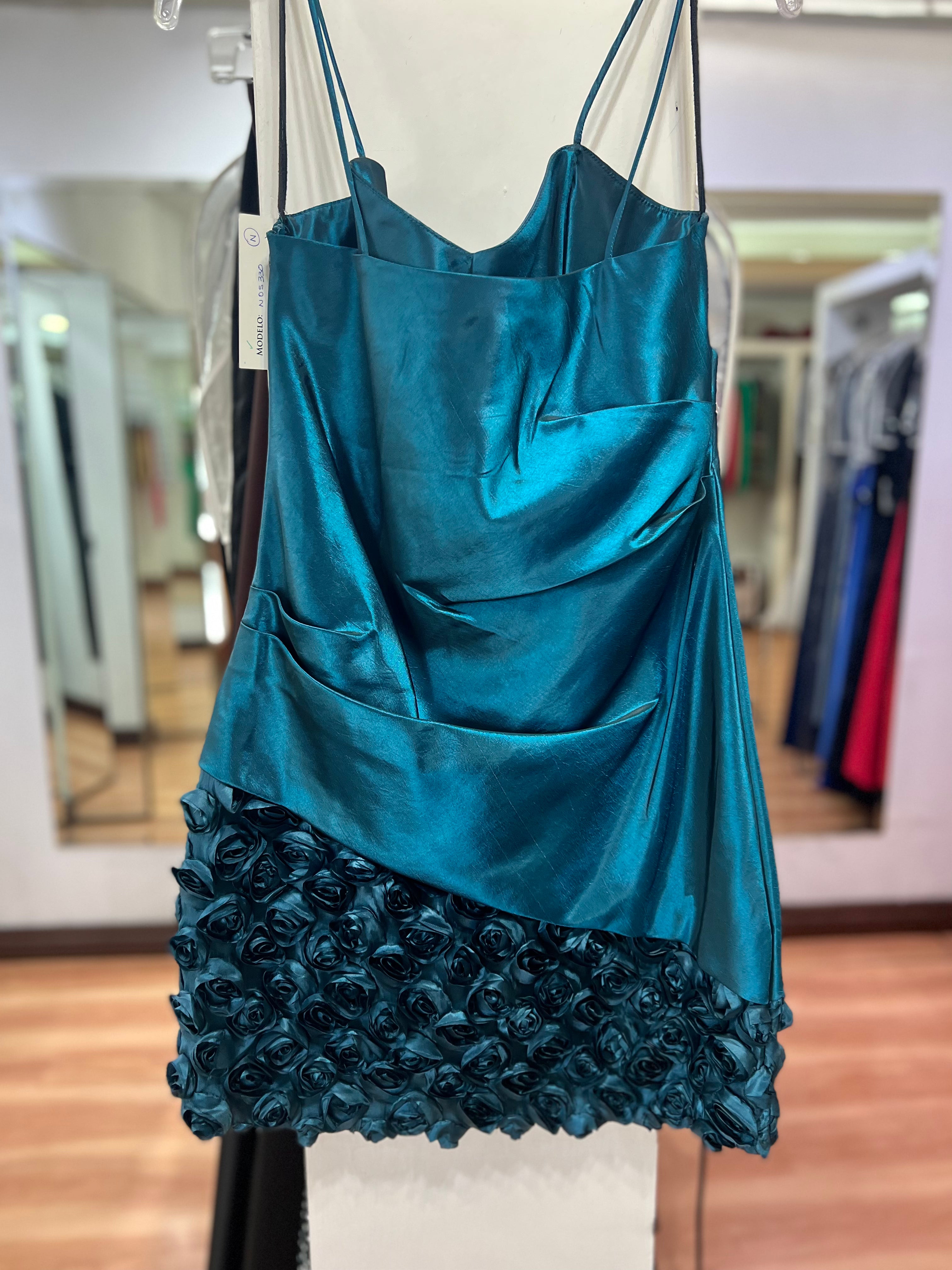 VESTIDO TURQUESA TIRANTES