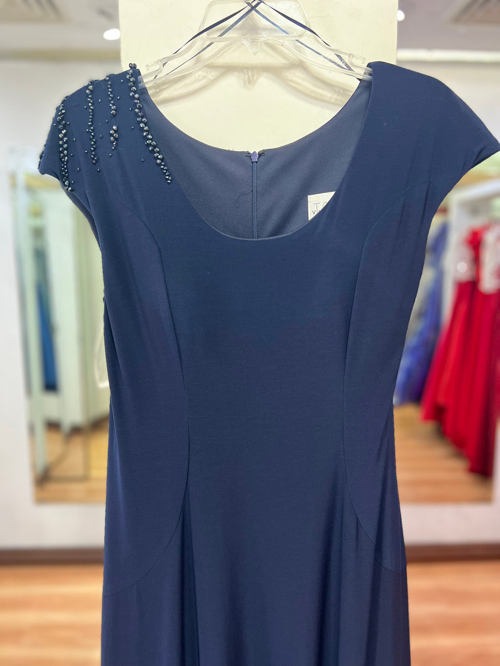 VESTIDO LARGO AZUL MARINO