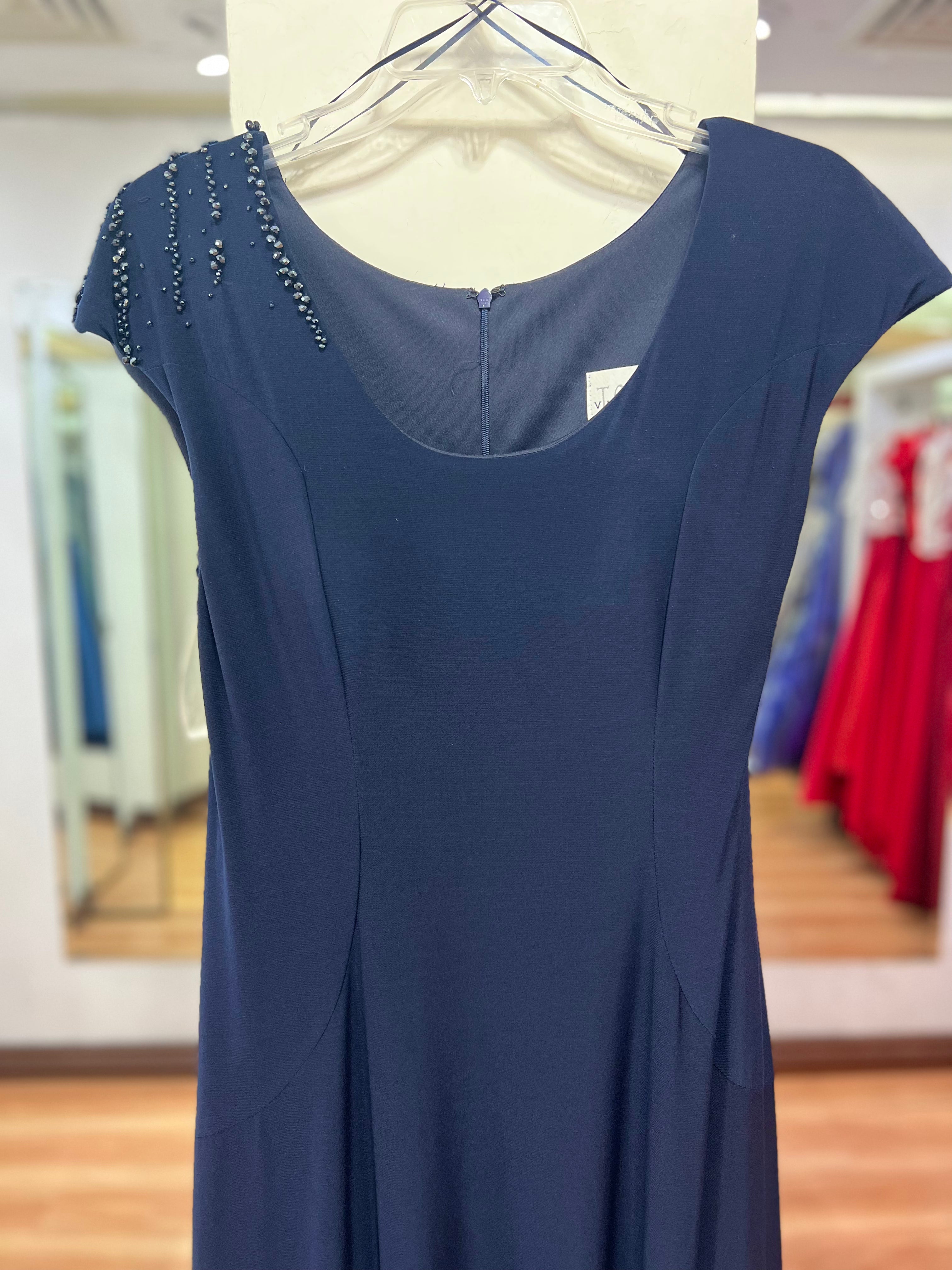 VESTIDO LARGO AZUL MARINO