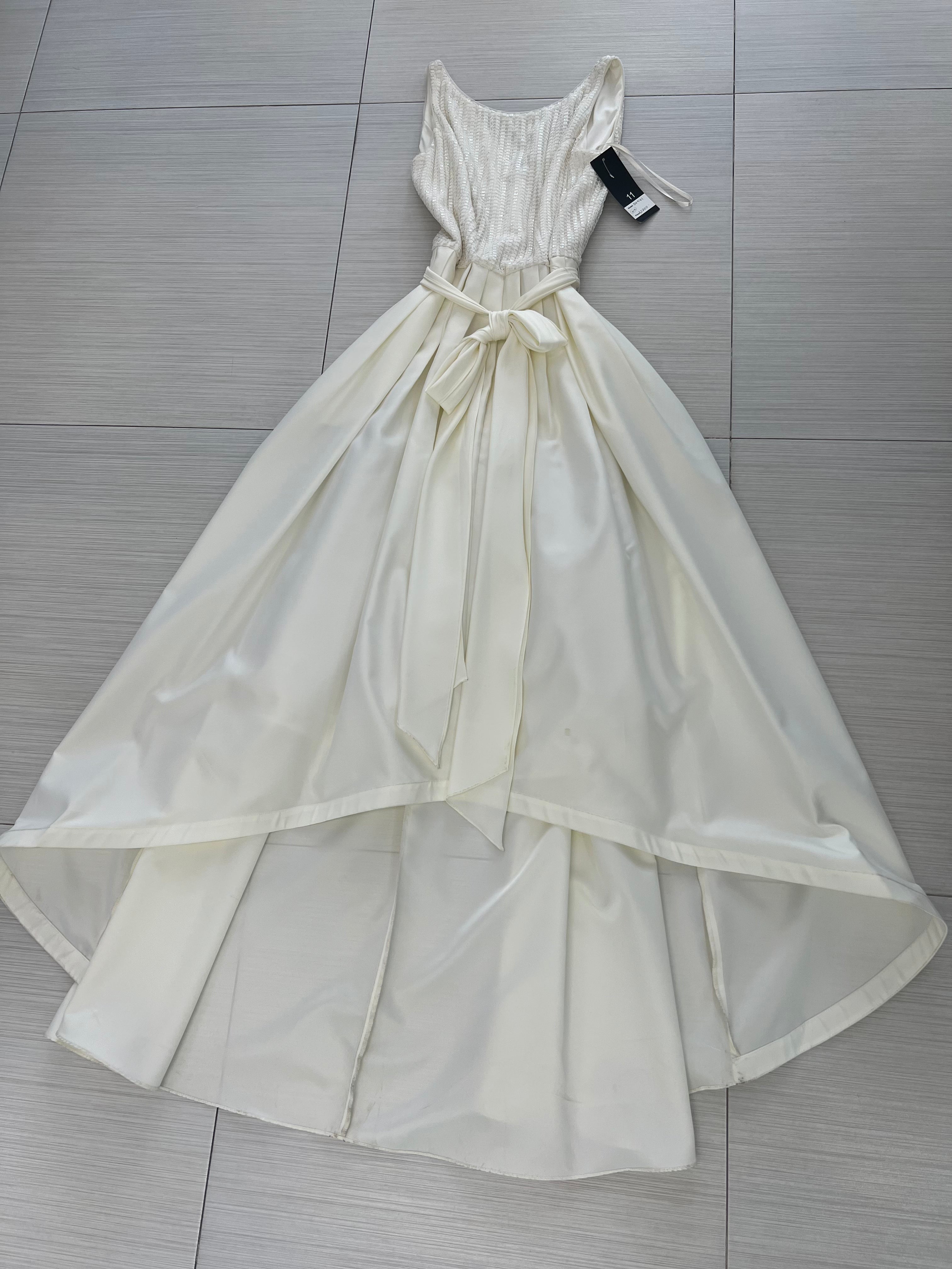 VESTIDO CORTO LARGO BLANCO
