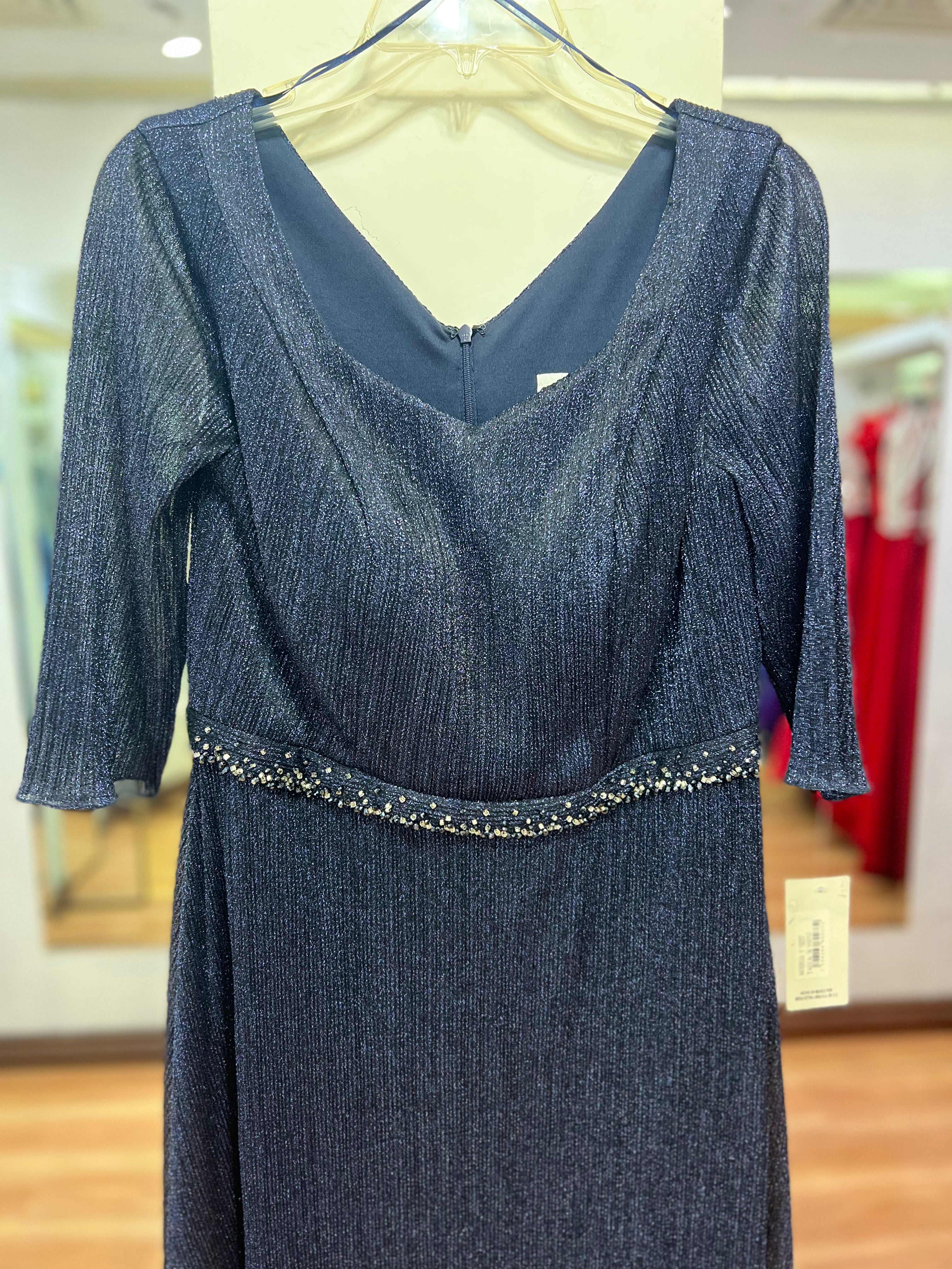 VESTIDO LARGO AZUL MARINO