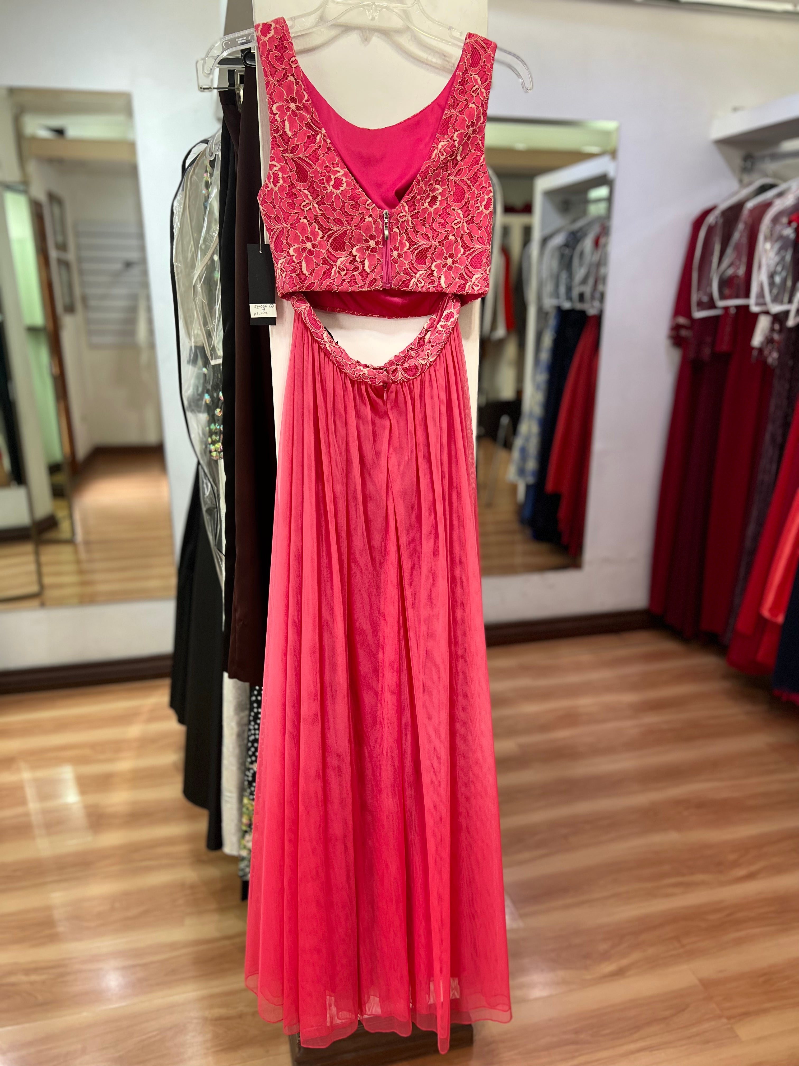 VESTIDO LARGO CORAL TOP Y FALDA
