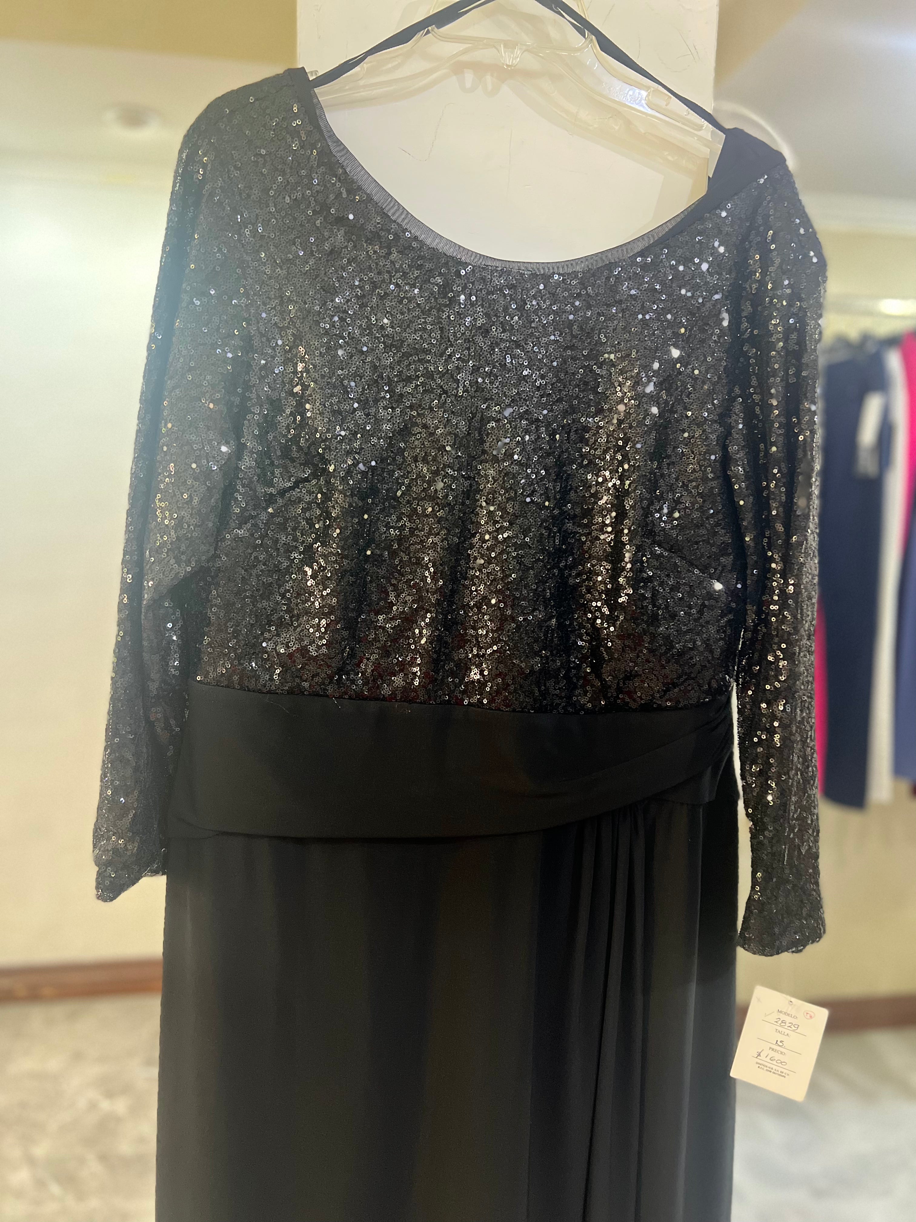 VESTIDO NEGRO LENTEJUELAS